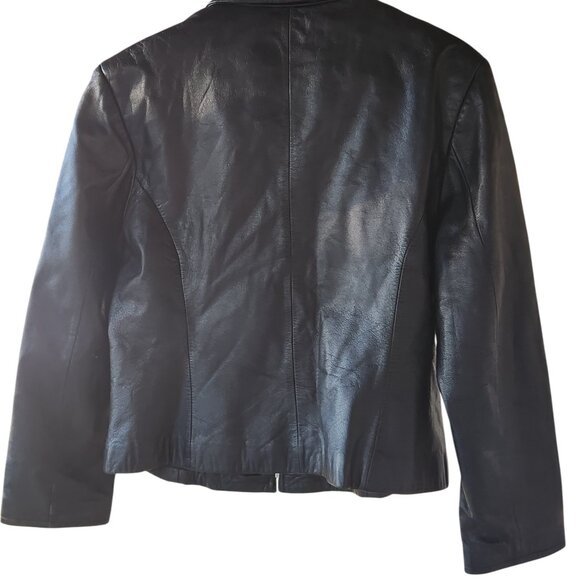 Maxima by Wilsons Women’s Black Genuine Leather Jacket Size L - Picture 2 of 13